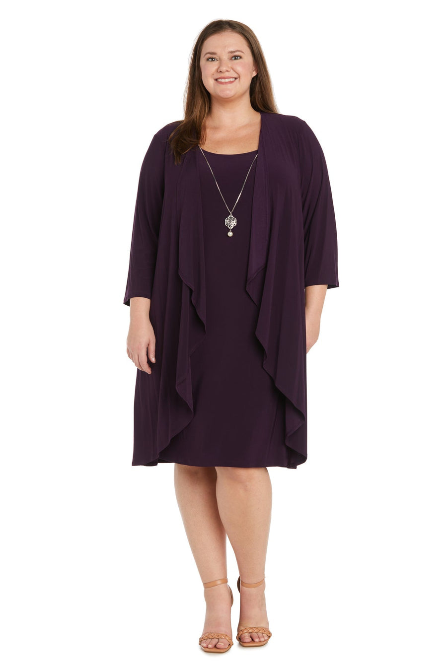 Plus Size Dresses Short Jacket Mother of the Bride Dress Plum