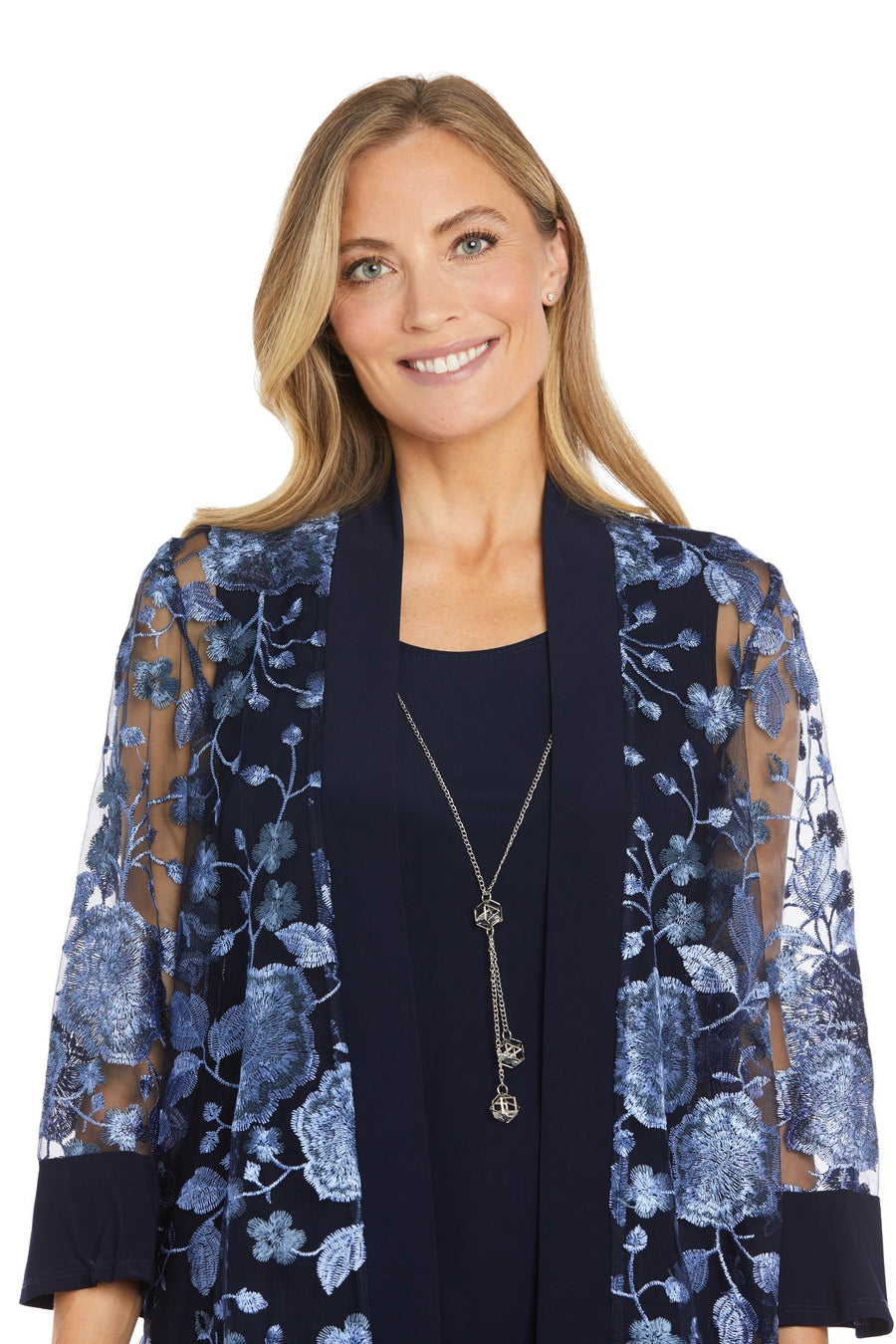 Mother of the Bride Dresses Short Printed Mother of the Bride Jacket Dress Navy/Periwinkle