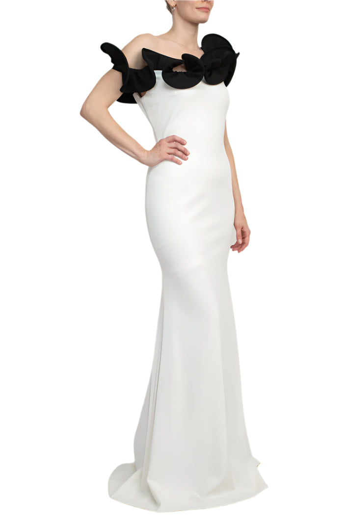 Formal Dresses Fitted Long Formal Evening Dress White Black