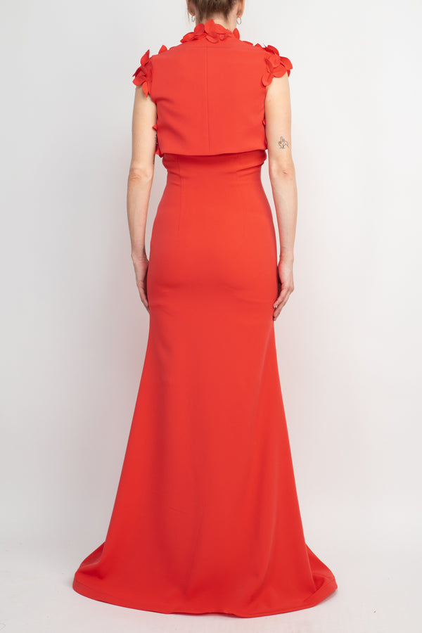 Formal Dresses Long Evening Formal Bodycon Bolero Dress Coral