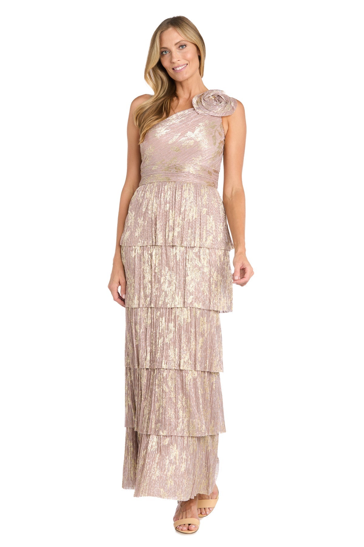 Formal Dresses Long Formal Metallic Evening Dress Mauve/Gold