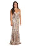 Prom Dresses Sequin Long Formal Prom Dress Nude/Multi