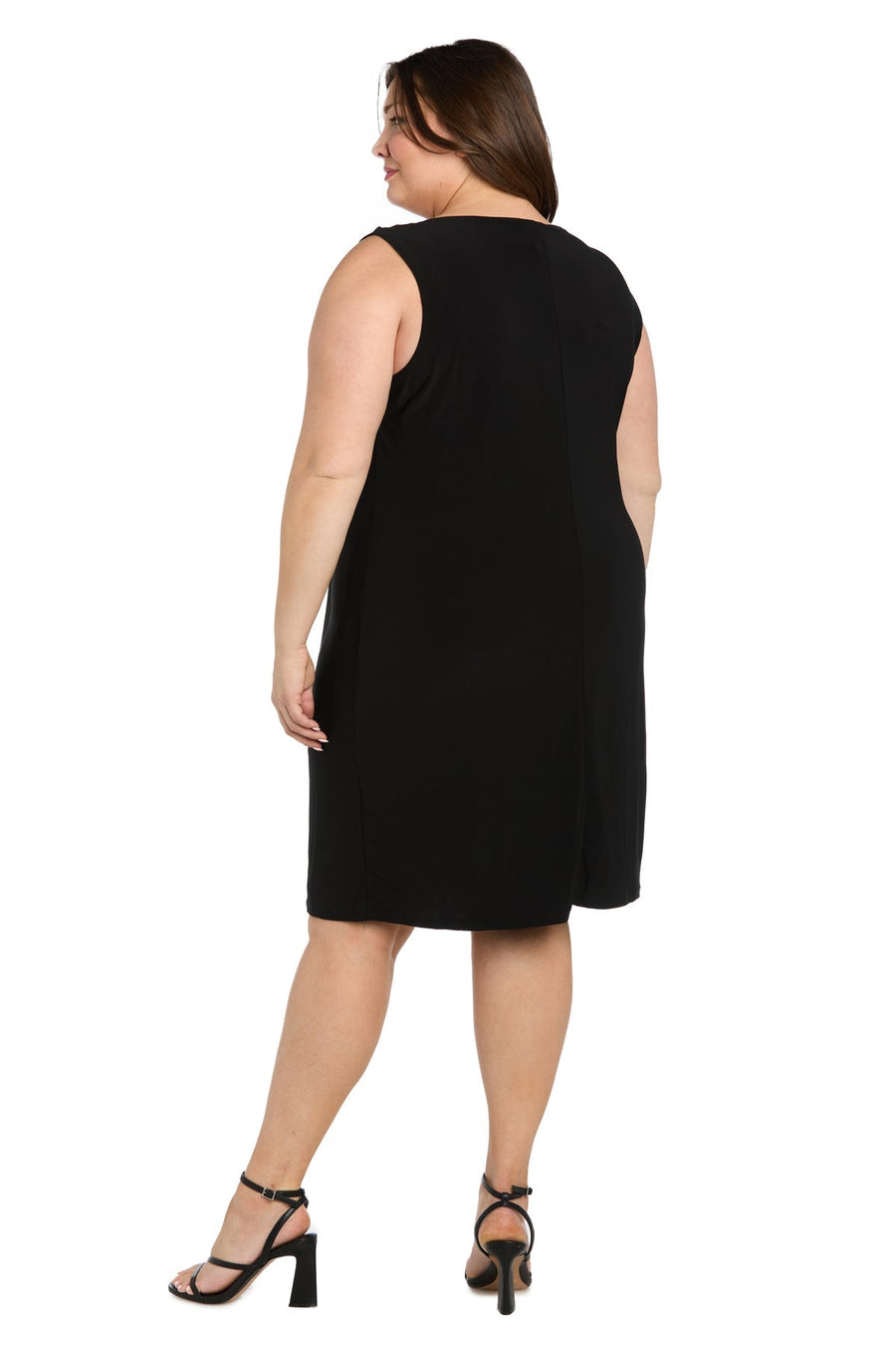 Plus Size Dresses Short Floral Plus Size Jacket Dress Black/White