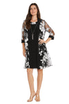 Cocktail Dresses Mother of the Bride Short Cocktail Jacket Dress Black/White