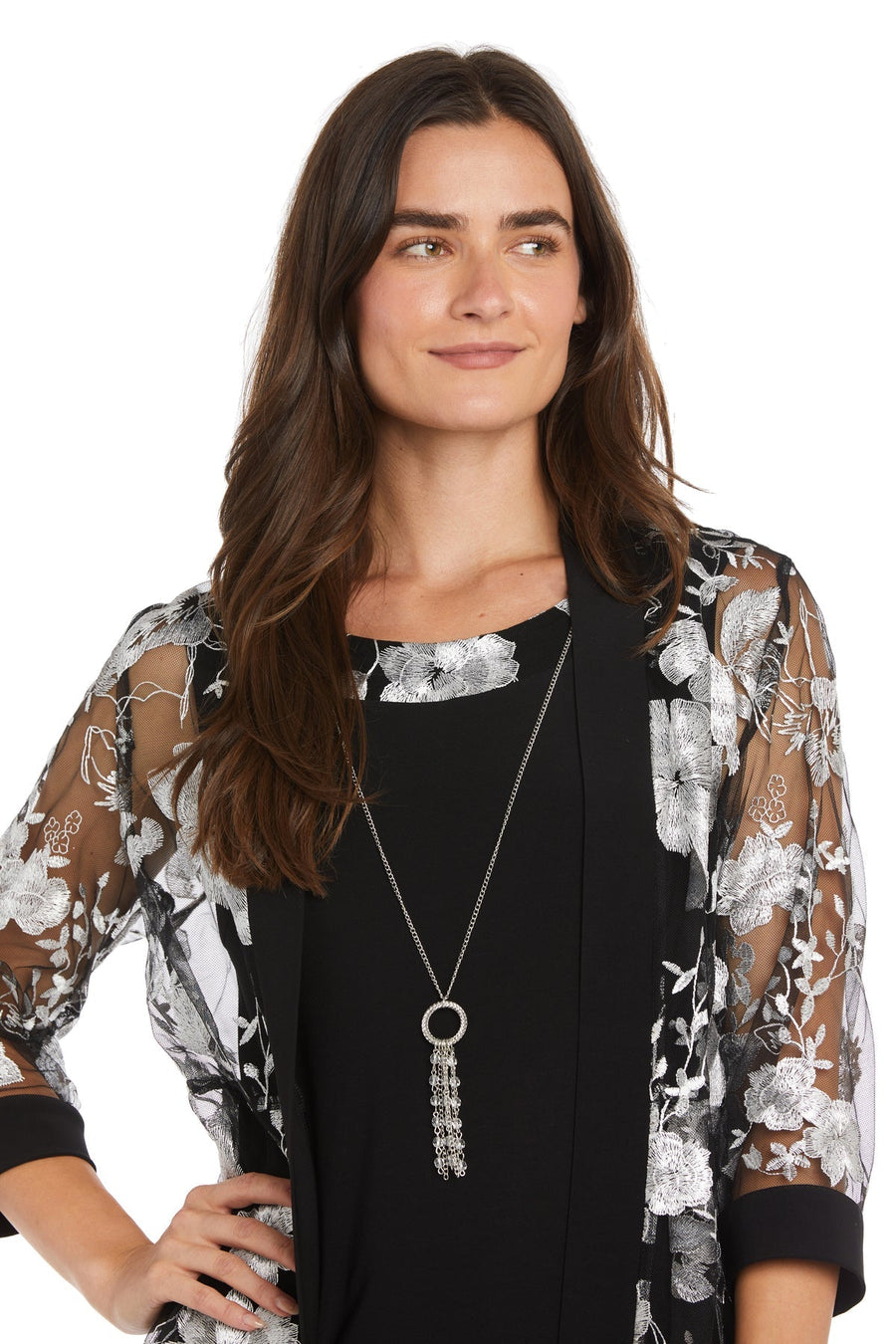 Cocktail Dresses Mother of the Bride Short Cocktail Jacket Dress Black/White