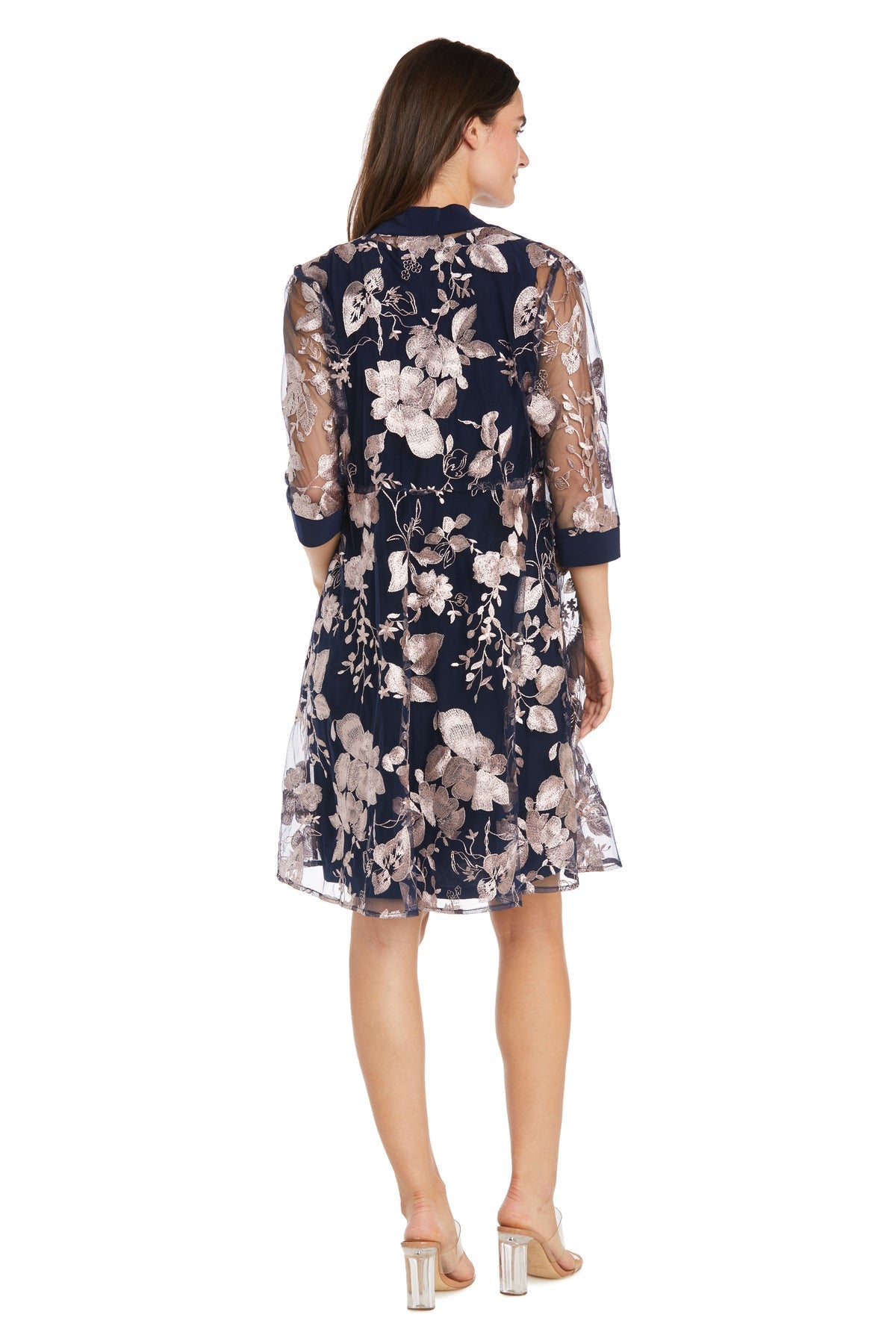 Cocktail Dresses Mother of the Bride Short Cocktail Jacket Dress Navy/Pink