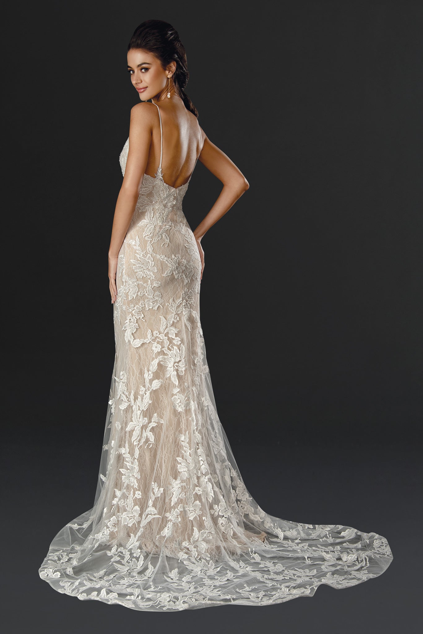 Wedding Dresses Long Lace Wedding Mermaid Simple Dress Nude