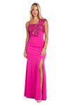 Prom Dresses Formal Sequined Long Fitted Slit Prom Dress Fuchsia
