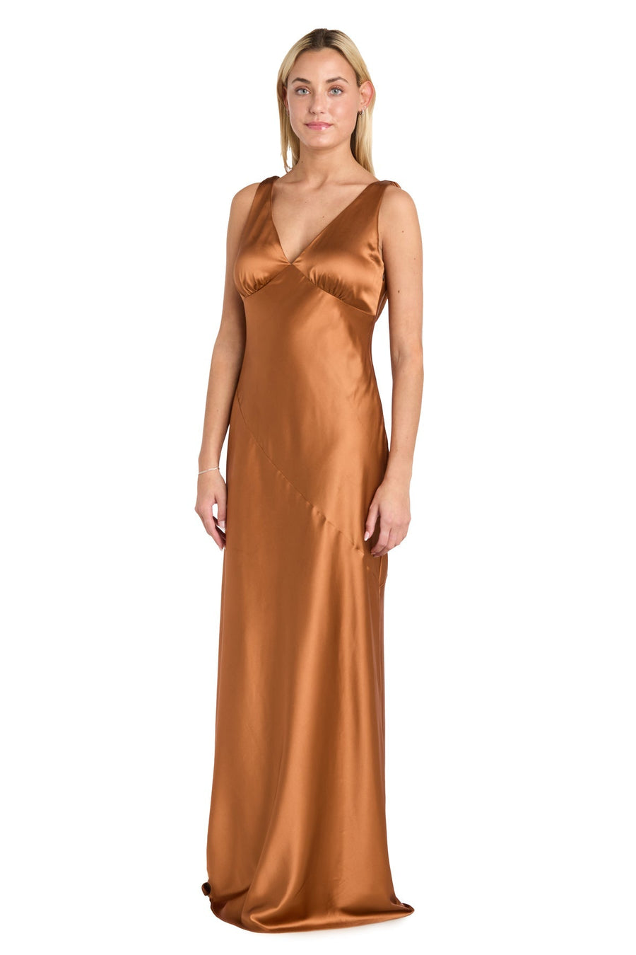 Prom Dresses Fitted Long Formal Cowl Prom Dress Copper