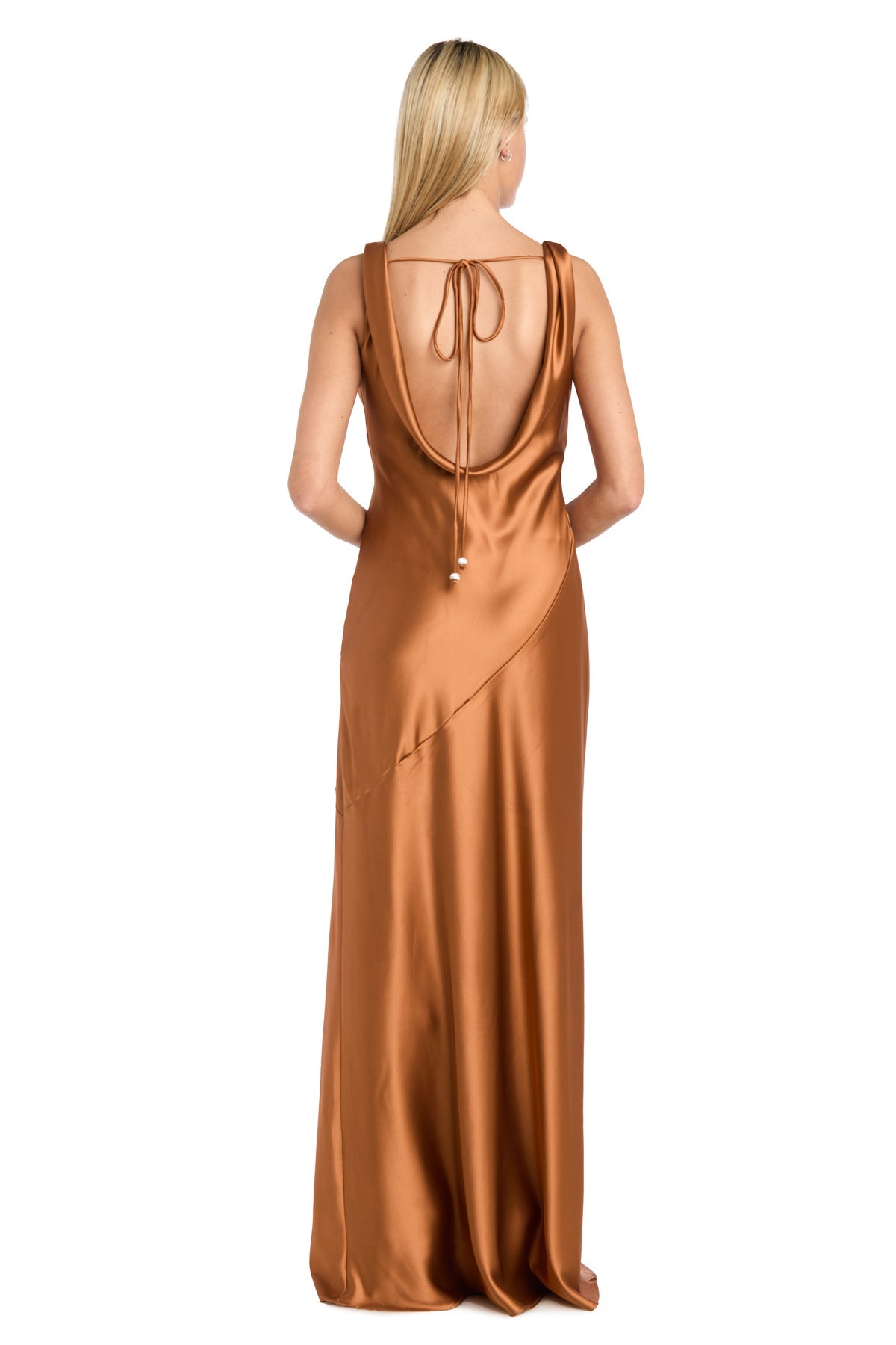 Prom Dresses Fitted Long Formal Cowl Prom Dress Copper