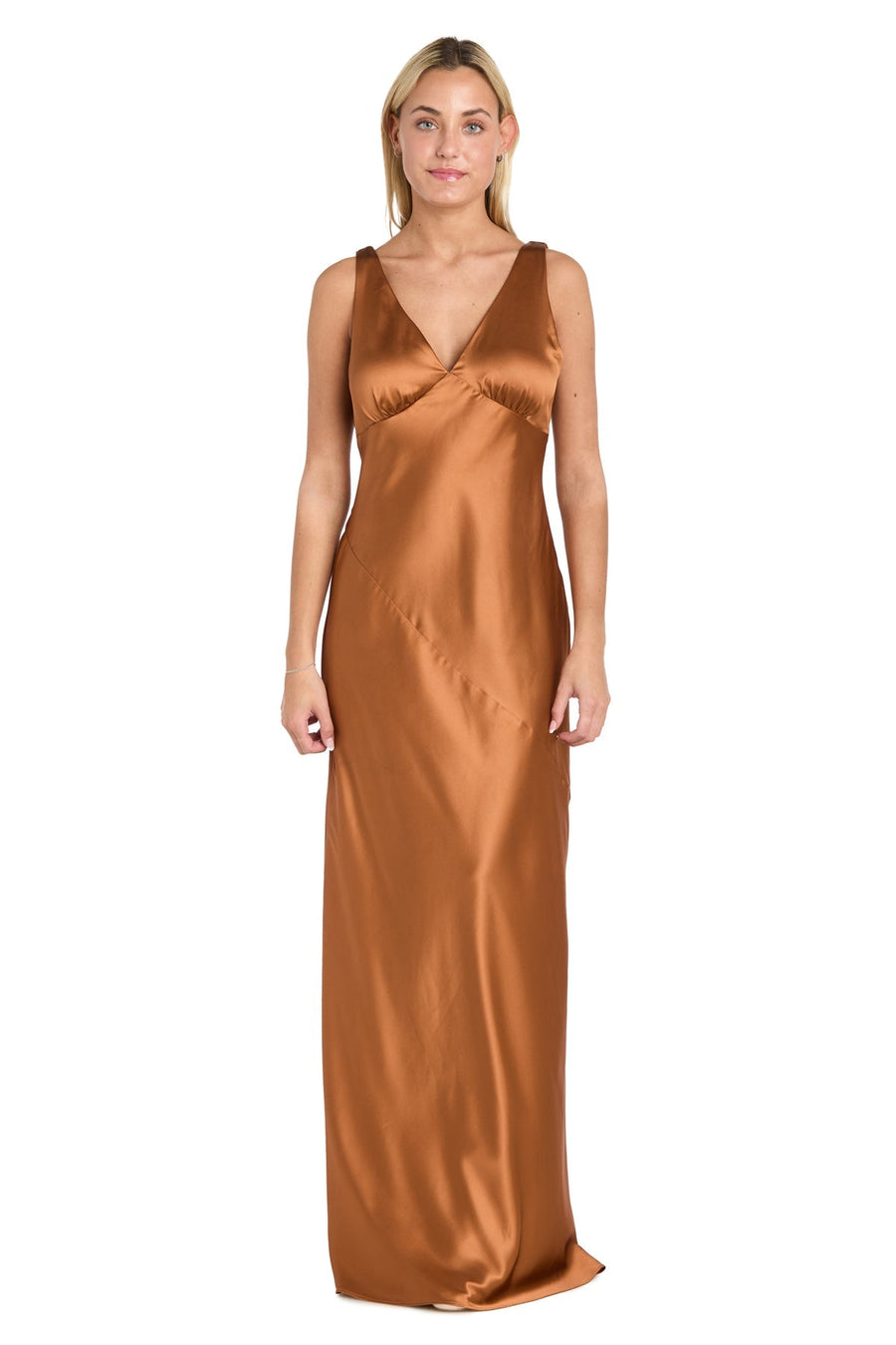 Prom Dresses Fitted Long Formal Cowl Prom Dress Copper