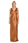 Prom Dresses Fitted Long Formal Cowl Prom Dress Copper