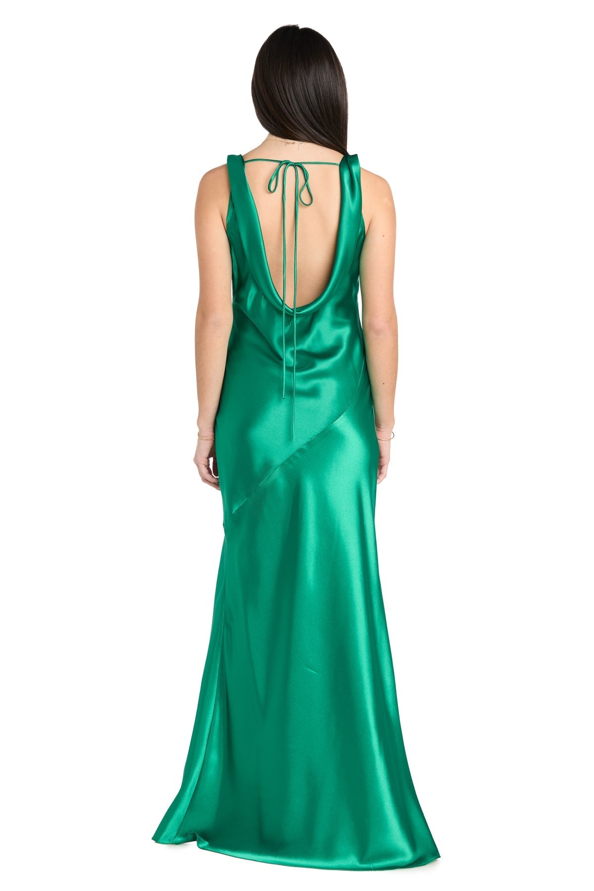 Prom Dresses Fitted Long Formal Cowl Prom Dress Emerald
