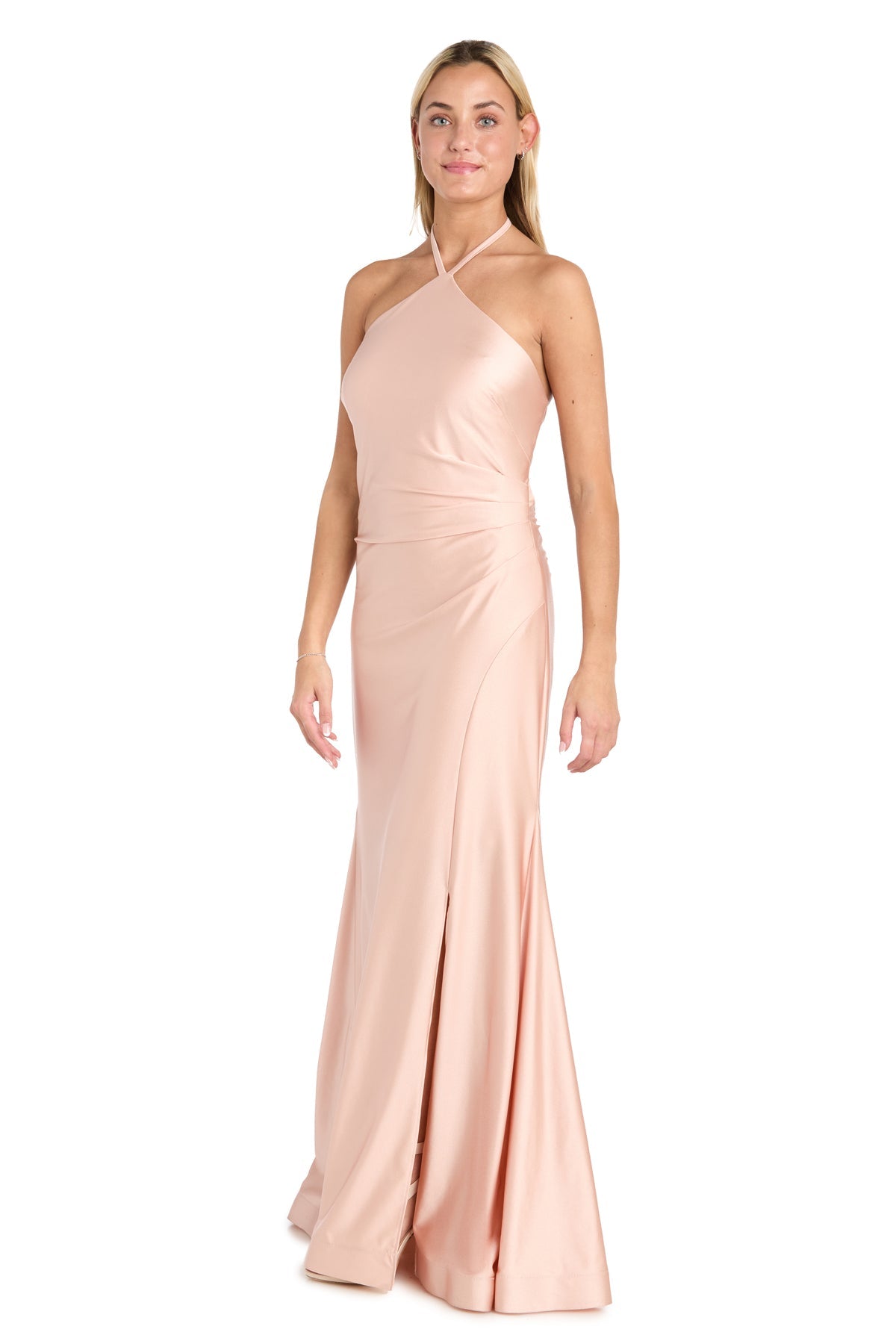 Prom Dresses Formal Long Fitted Slit Prom Dress Petal Pink