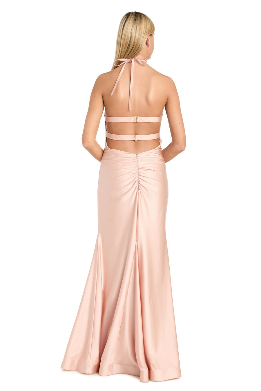 Prom Dresses Formal Long Fitted Slit Prom Dress Petal Pink