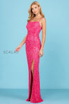 Prom Dresses Long Formal Slit Prom Sequin Dress Coral