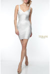 Cocktail Dresses Fitted Short Bodycon Cocktail Dress Ivory Silver