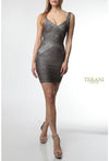 Cocktail Dresses Fitted Short Bodycon Cocktail Dress Taupe Silver Bronze