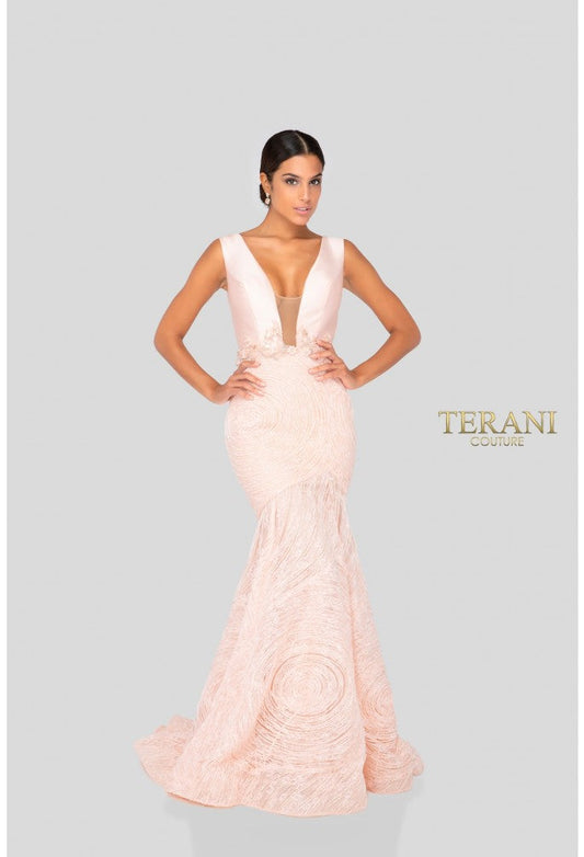 Prom Dresses Long Fitted Formal Evening Prom Dress Blush Nude