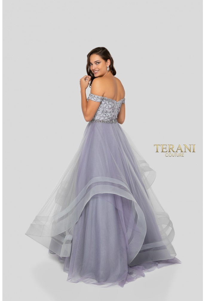 Prom Dresses Long Ball Gown Beaded Prom Dress Silver Lilac