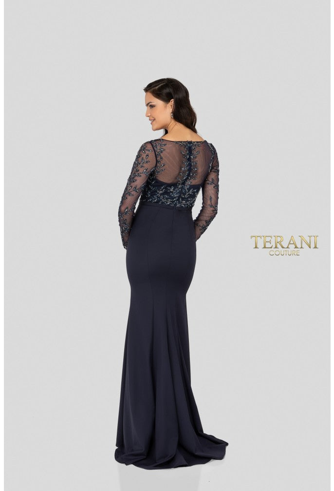Formal Dresses Long Sleeve Fitted Formal Evening Dress Midnight