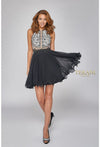 Cocktail Dresses Homecoming Floral Beaded Short Cocktail Dress Black Nude