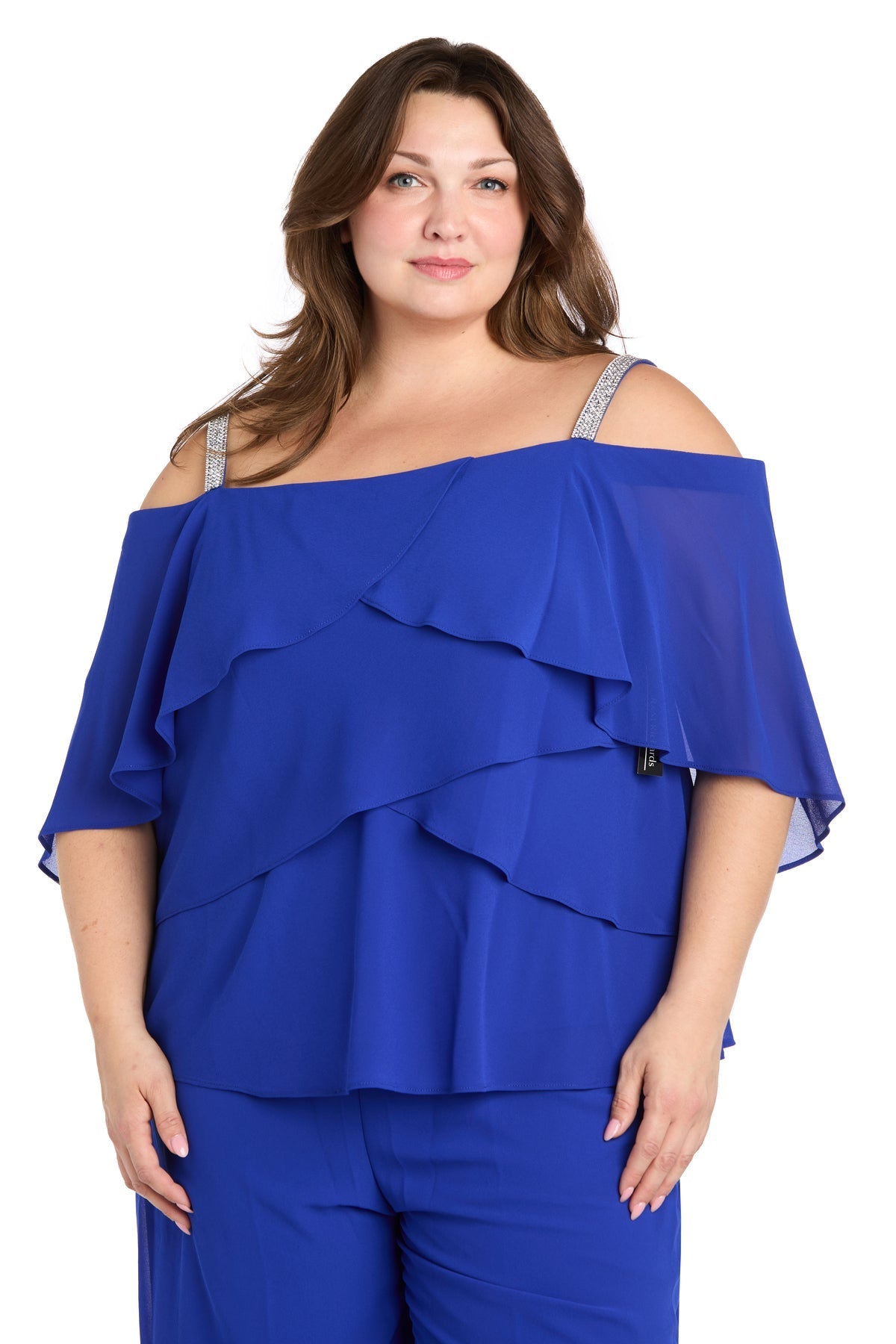 Pant Suit Dresses Plus Size Long Formal Ruffle Pant Suit Royal