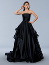 Wedding Dresses Long Bridal Simple Layered Wedding Dress Black