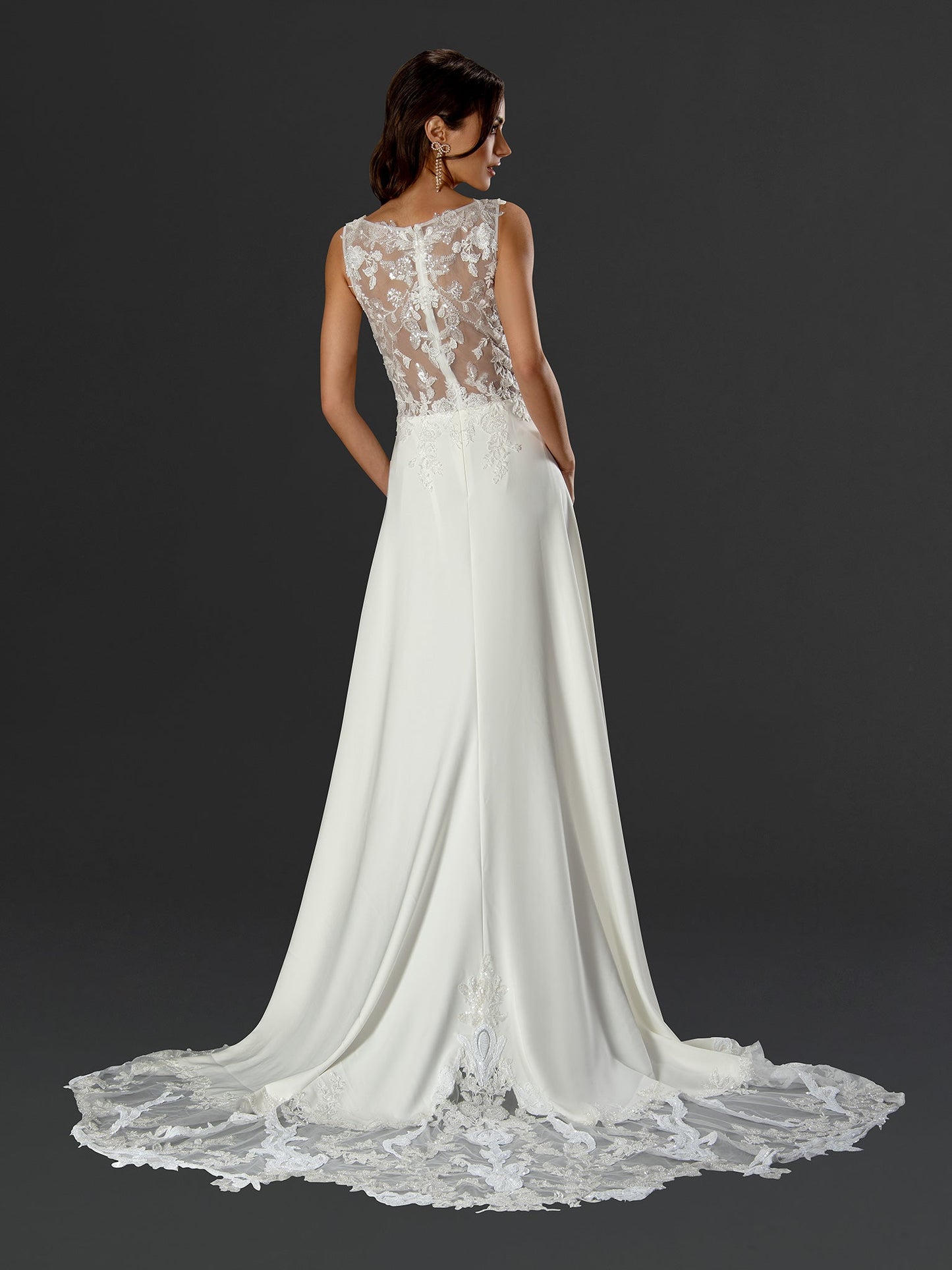 Wedding Dresses Long A Line Sequin Wedding Dress Off White