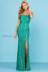 Prom Dresses Long Formal Slit Prom Sequin Dress Emerald
