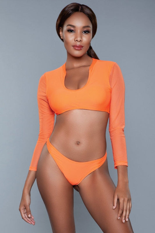 Swimwear 1980 Cardi 2 Piece Suit Orange