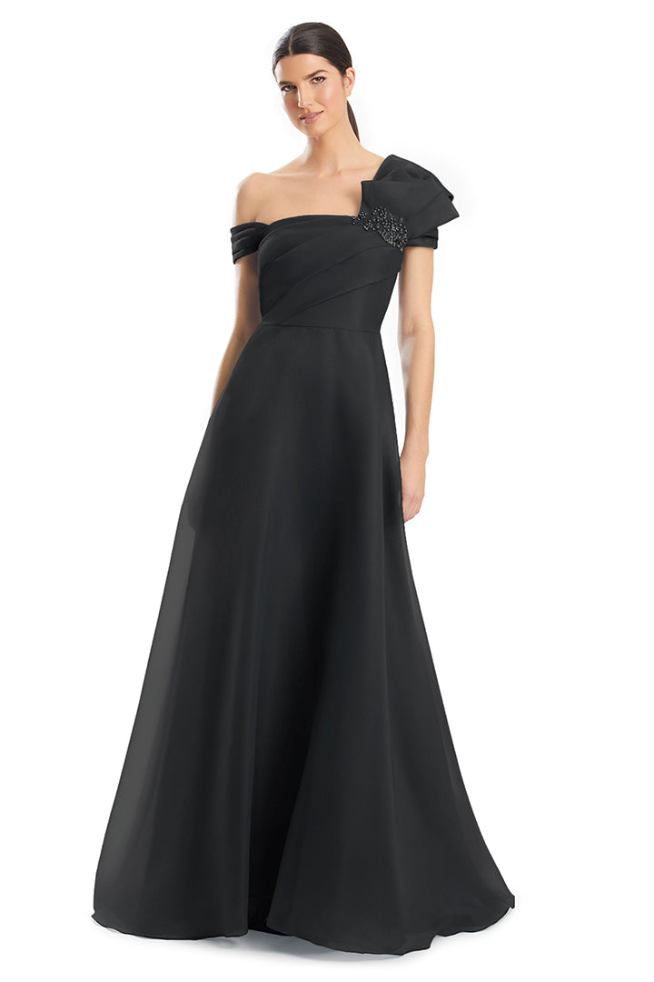 Prom Dresses Pleated Ballgown Long Formal Beaded Prom Dress Black