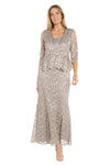 Mother of the Bride Dresses Long Glitter Lace Jacket Formal Mother of the Bride Dress Champagne