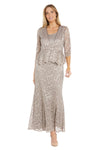 Formal Dresses Glitter Long Overlay Jacket Petite Dress Champagne