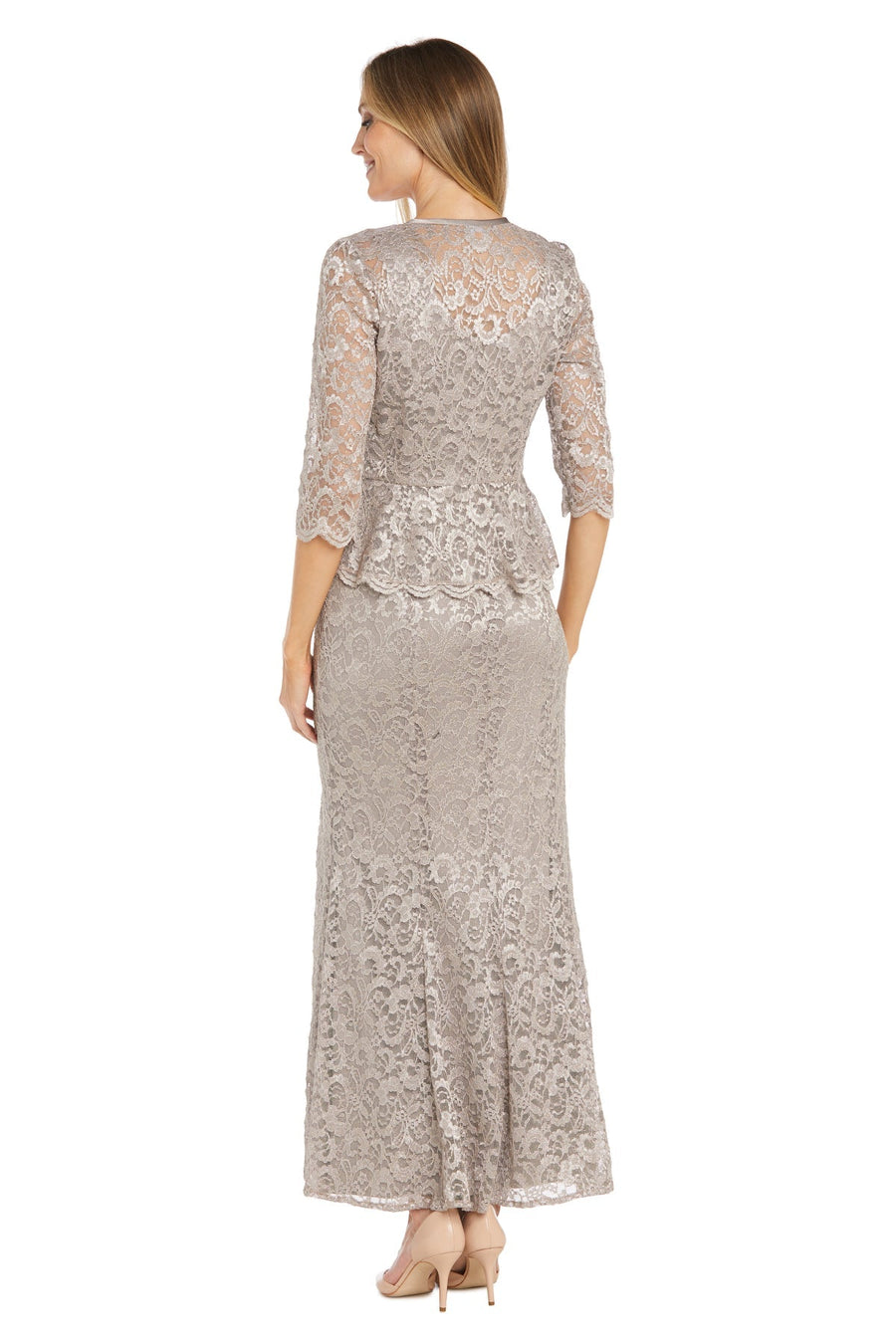 Mother of the Bride Dresses Long Glitter Lace Jacket Formal Mother of the Bride Dress Champagne