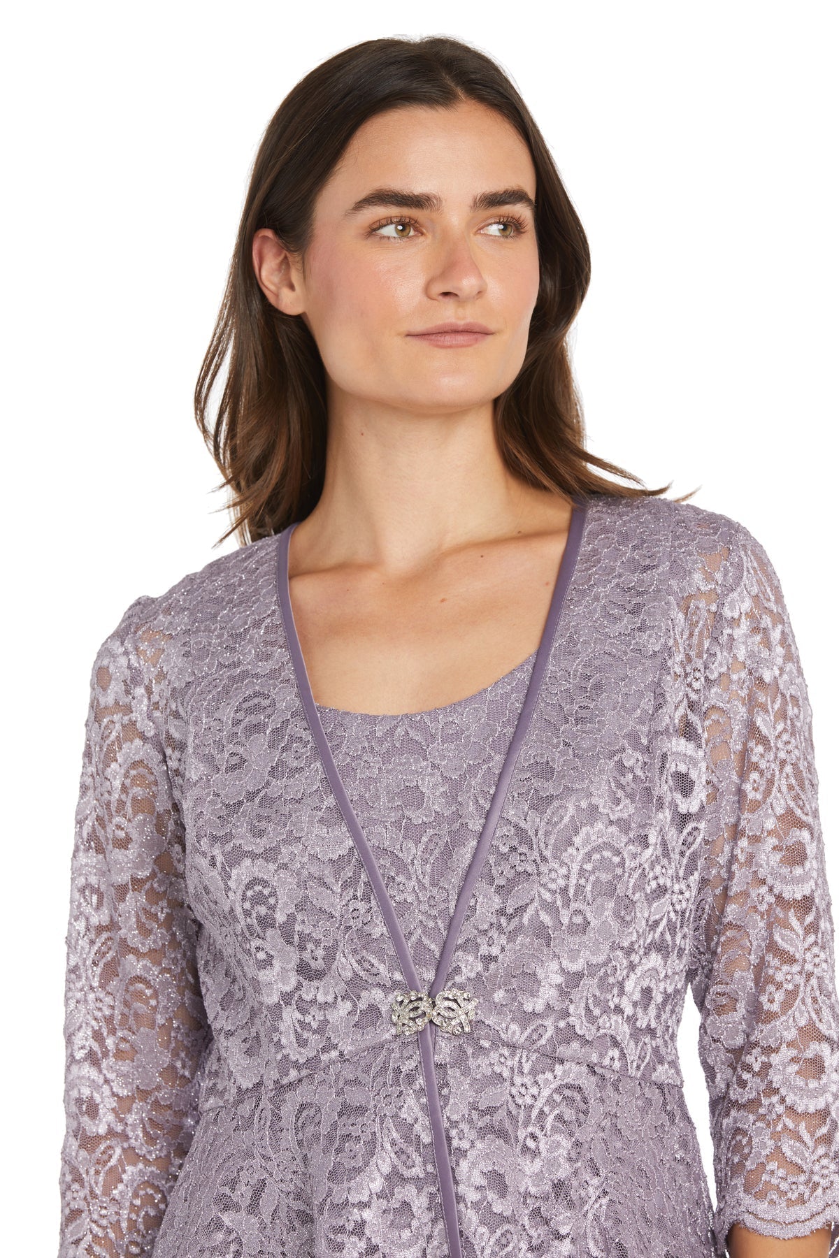 Mother of the Bride Dresses Long Glitter Lace Jacket Formal Mother of the Bride Dress Orchid