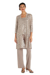 Pant Suit Long Formal Metallic Lace Pant Suit Champagne