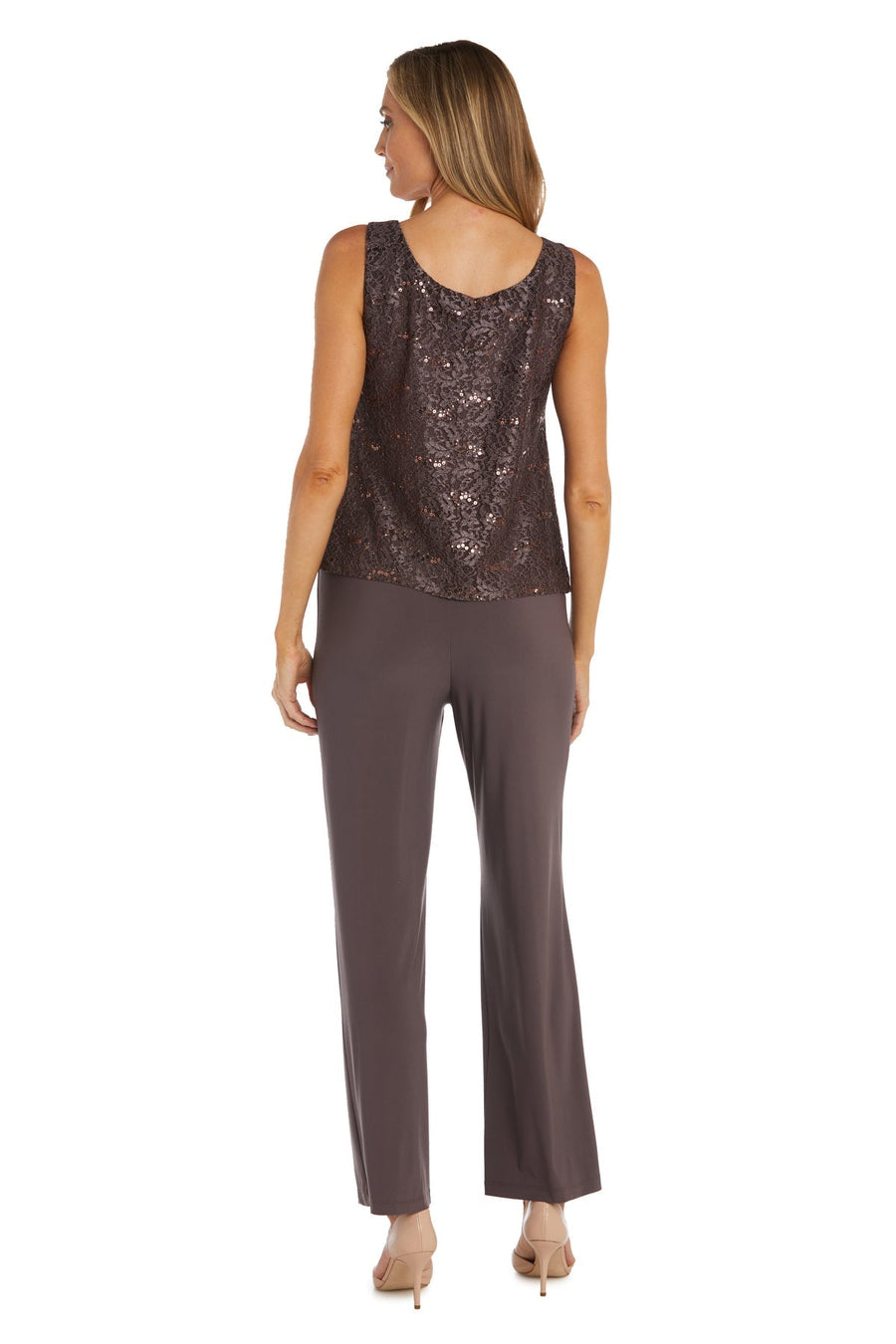 Pant Suit Long Formal Metallic Lace Pant Suit Fig