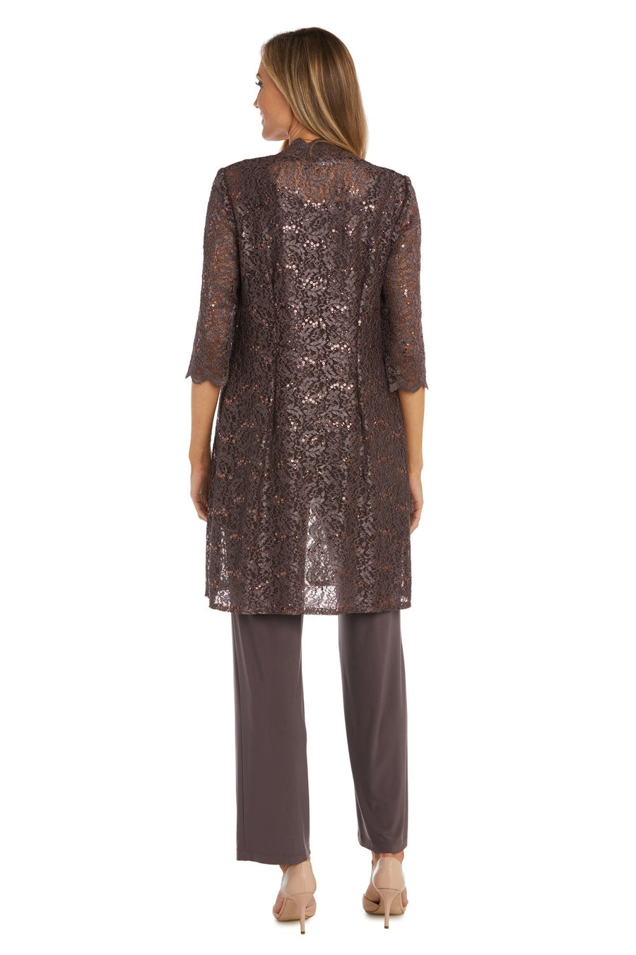 Pant Suit Long Formal Metallic Lace Pant Suit Fig