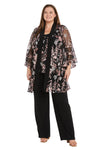 Pant Suit Long Metallic Pant Suit Plus Size Dress Rose/Black