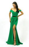Prom Dresses Pleated Long Formal Slit Prom Dress Hunter