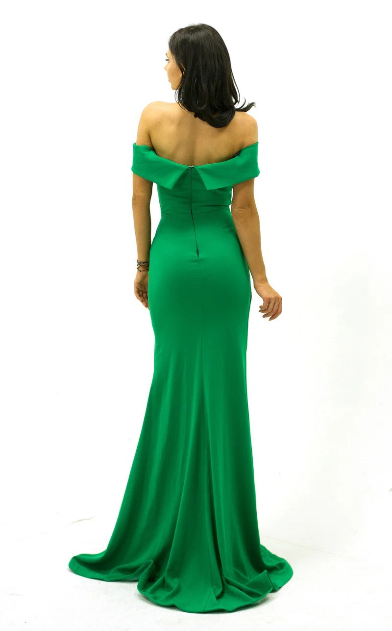 Prom Dresses Pleated Long Formal Slit Prom Dress Hunter