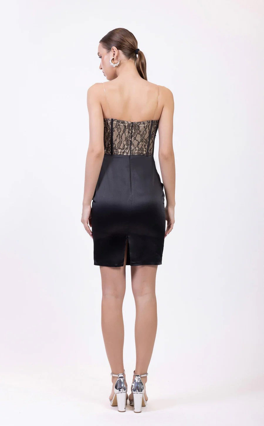 Cocktail Dresses Short Fitted Corset Cocktail Dess Black