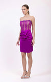 Cocktail Dresses Short Fitted Corset Cocktail Dess Purple