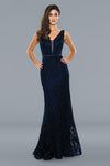 Sleeveless Long Prom Gown Navy