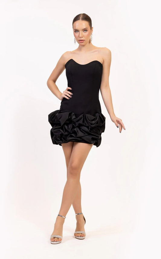 Cocktail Dresses Fitted Short Homecoming Cocktail Mini Dress Black