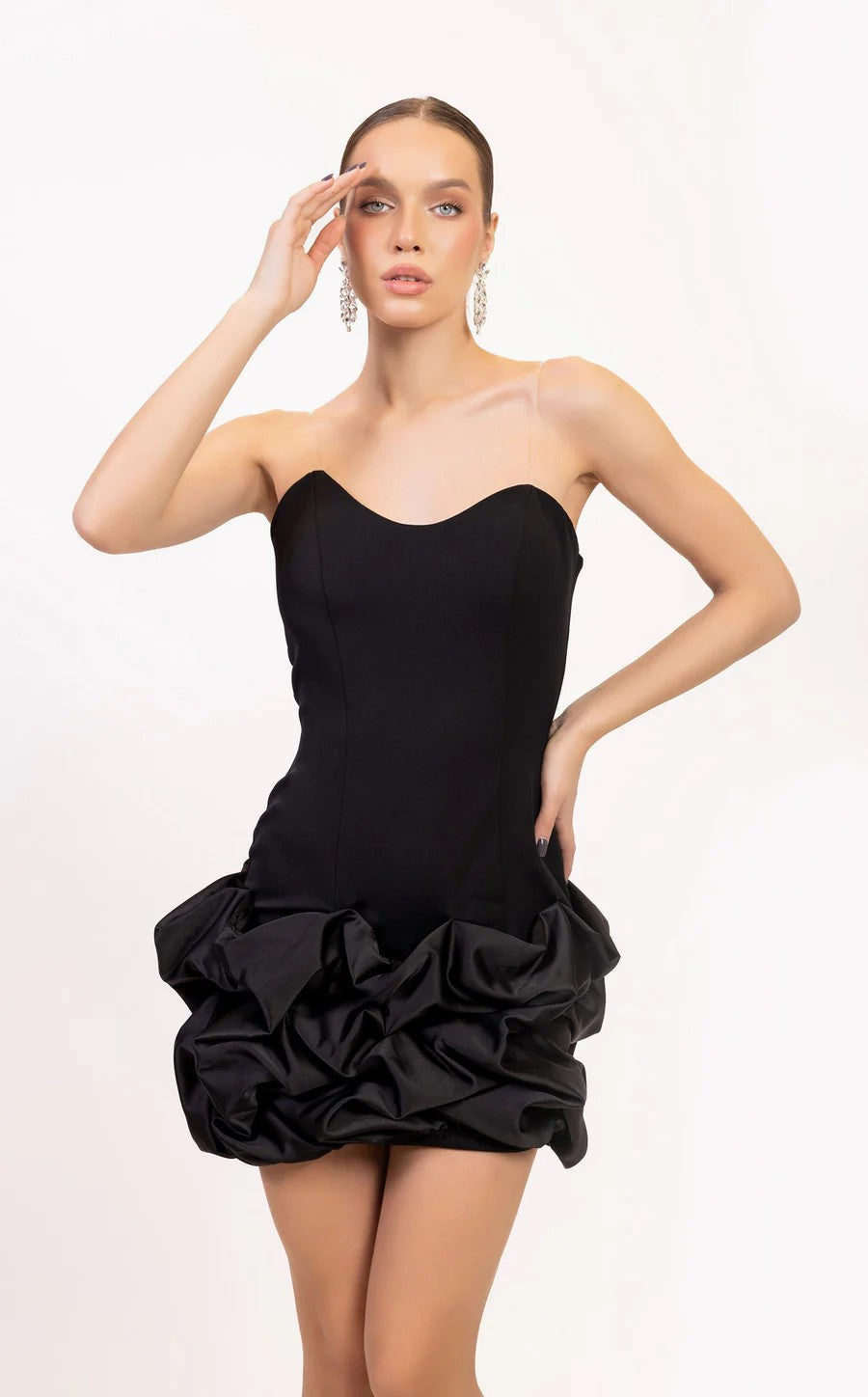 Cocktail Dresses Fitted Short Homecoming Cocktail Mini Dress Black