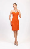 Cocktail Dresses  itted Short Cocktail Mini Dress Orange