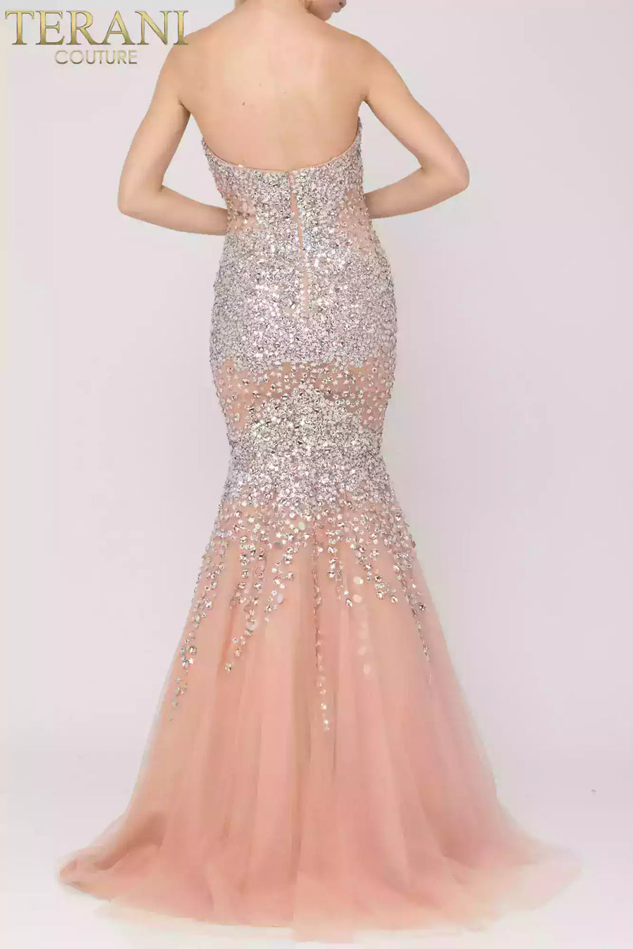 Prom Dresses Prom Long Formal Beaded Mermaid Dress Blush Nude