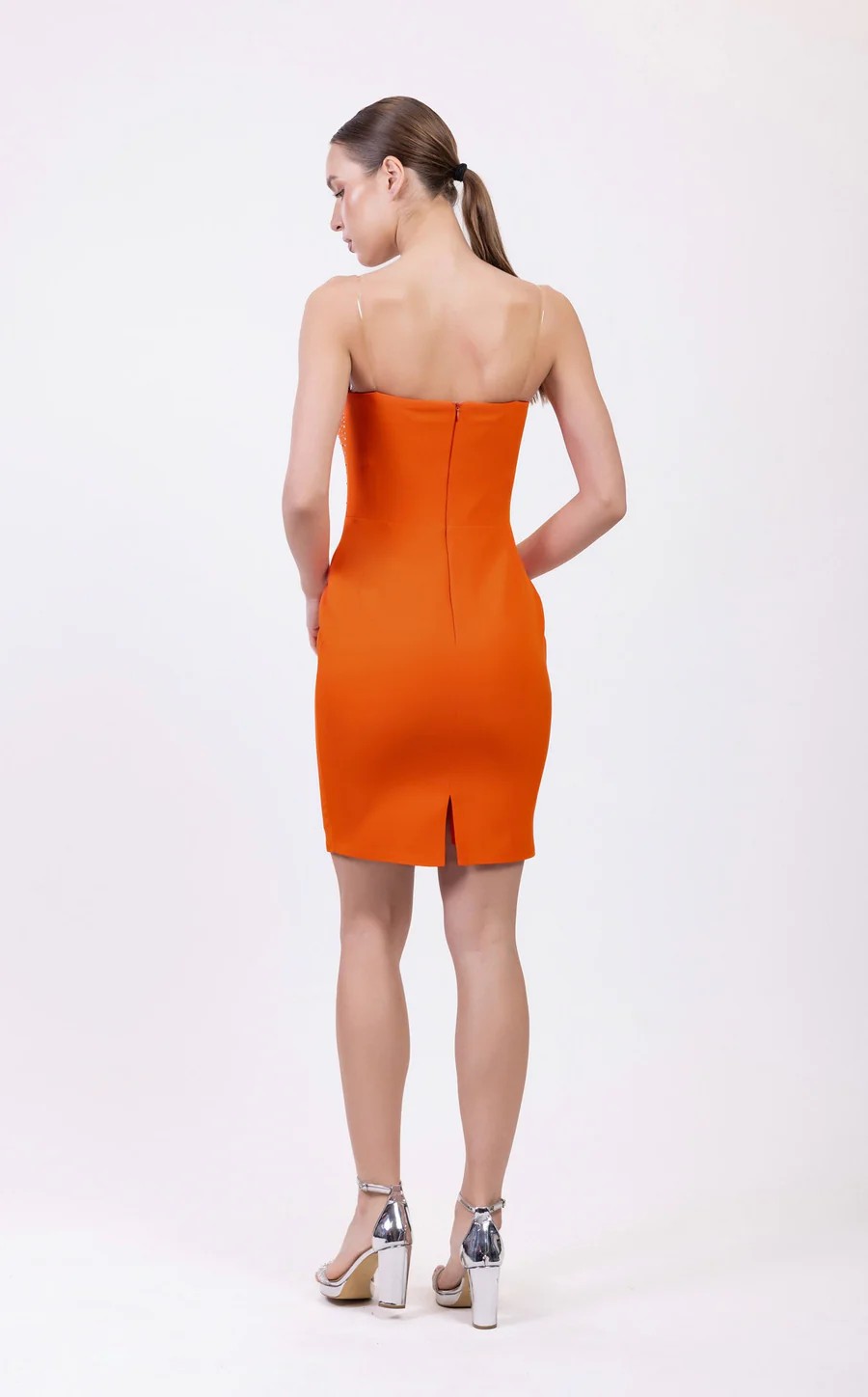 Cocktail Dresses Short Fitted Beaded Cocktail Mini Dress Orange
